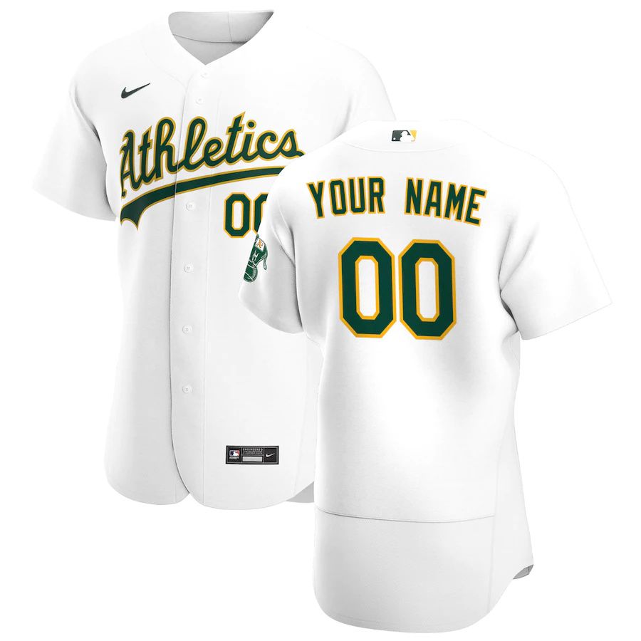Cheap Mens Oakland Athletics Nike White Home Authentic Custom MLB Jerseys